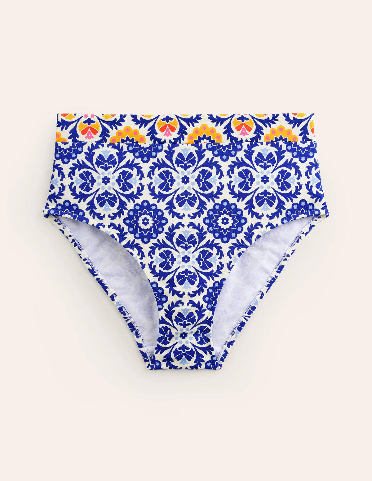 Panel High Waist Bottoms-Surf the Web, Mosaic Bloom