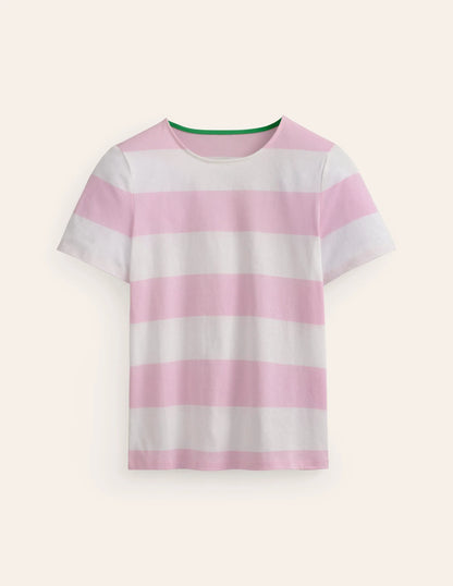 Bea Short Sleeve Breton-Pink Wide Stripe
