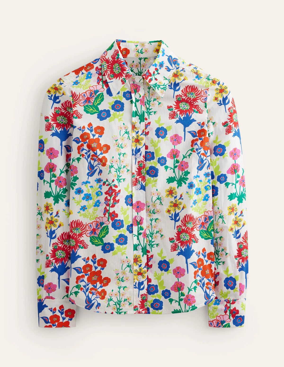 Sienna Cotton Shirt-Multi, Wildflower Cluster