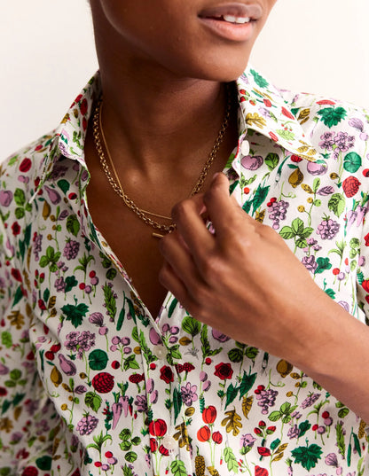 Sienna Cotton Shirt-Ivory, Spring Crop