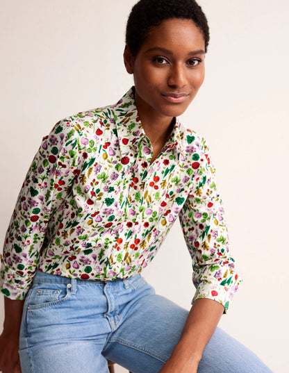 Sienna Cotton Shirt-Ivory, Spring Crop