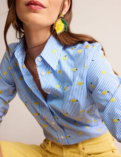 Sienna Embroidered Shirt-Passion Fruit, Lemons
