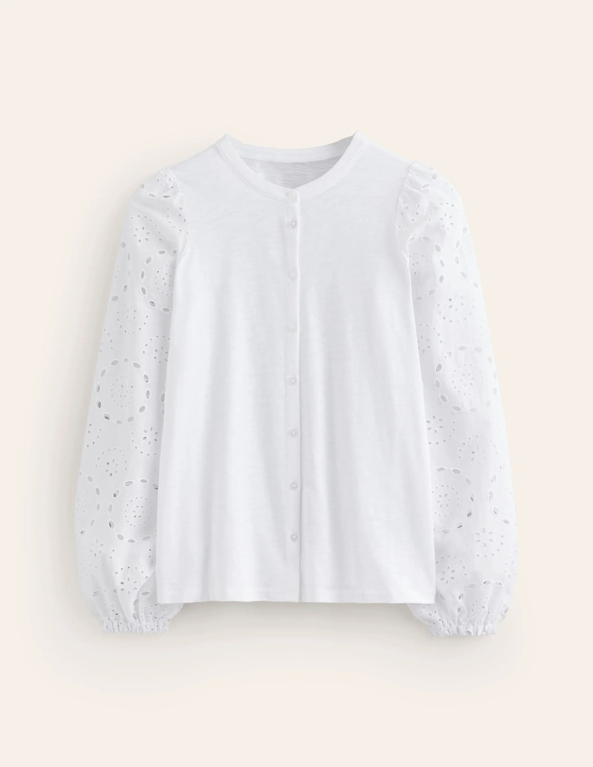 Marina Broderie Shirt-White
