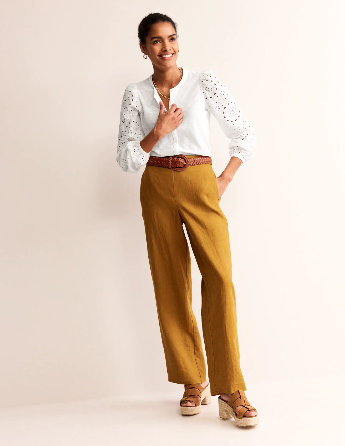 Marina Broderie Shirt-White