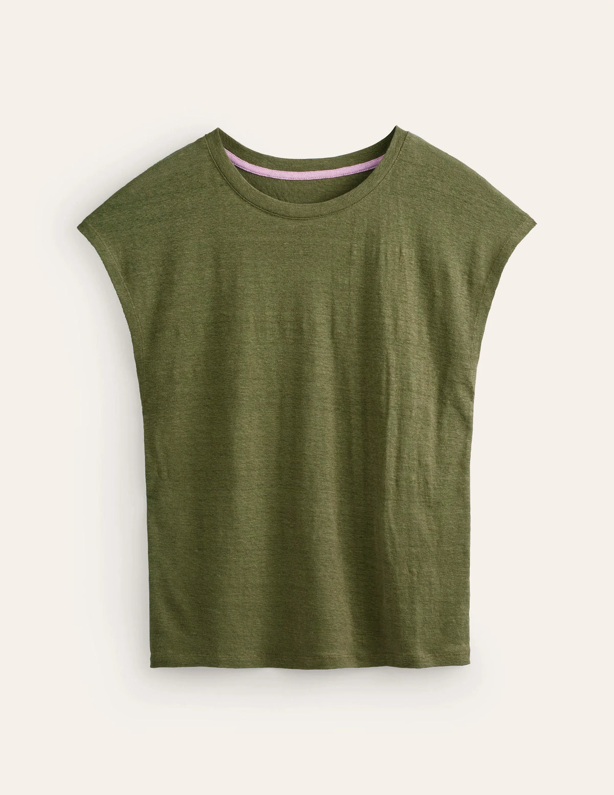 Louisa Crew Neck Linen T-shirt-Mayfly