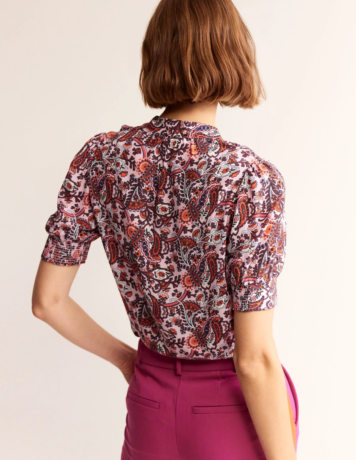 Pussy-Bow Silk Blouse-Orchid Pink, Fantastical