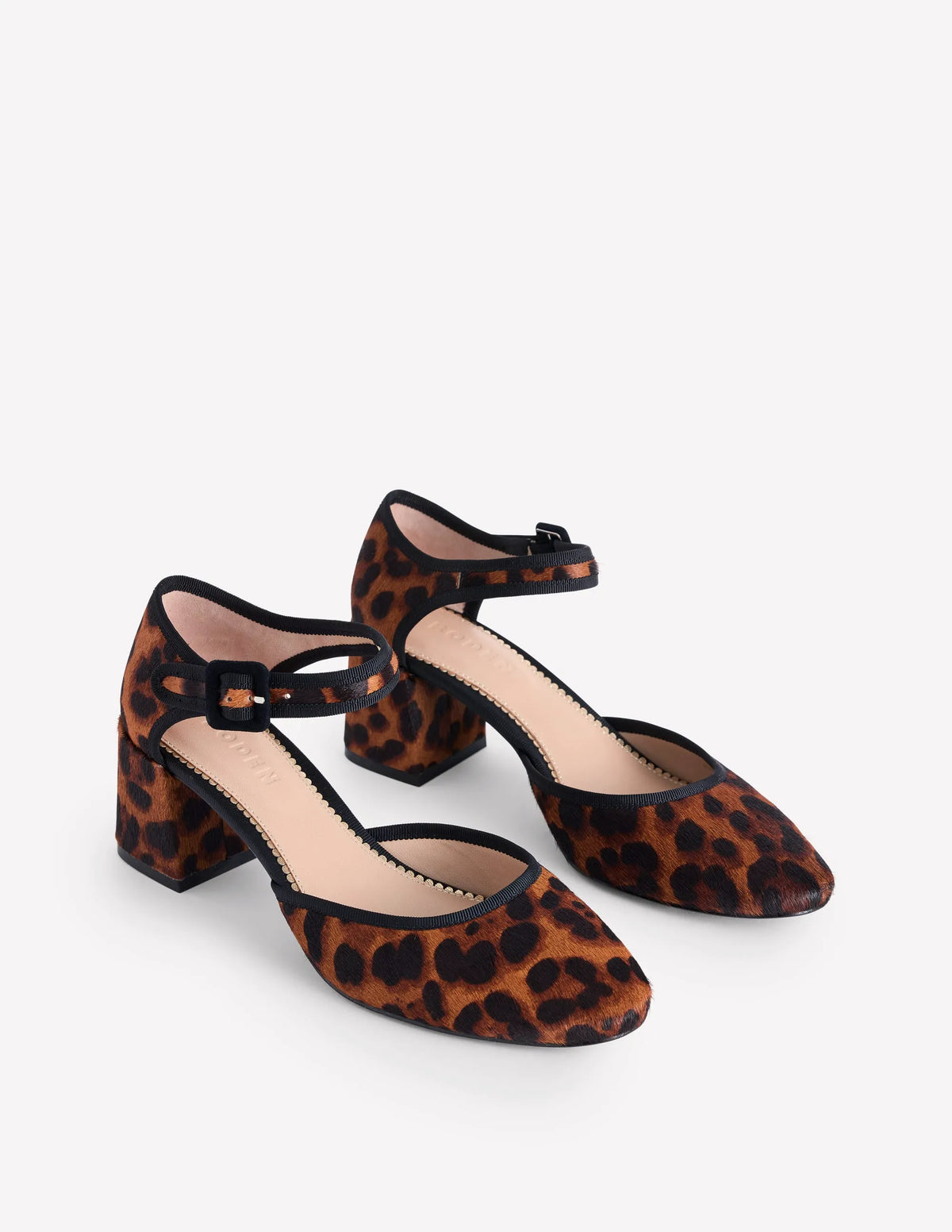 Two Part Block Heel Pumps-Dark Classic Leopard