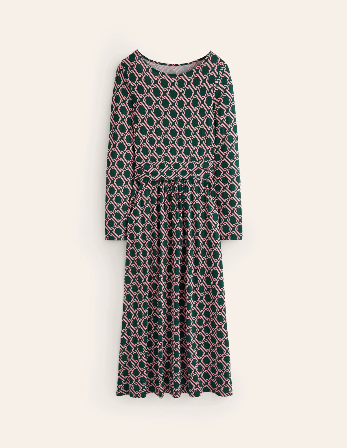 Amelie Long Sleeve Midi Dress-Glade, Chain Geo