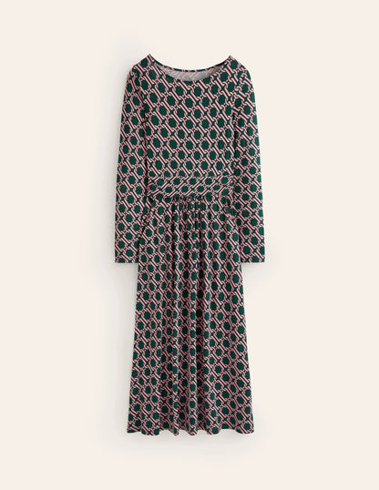 Amelie Long Sleeve Midi Dress-Glade, Chain Geo