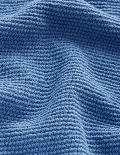 Button Detail Stitch Sweater-Porcelain Blue