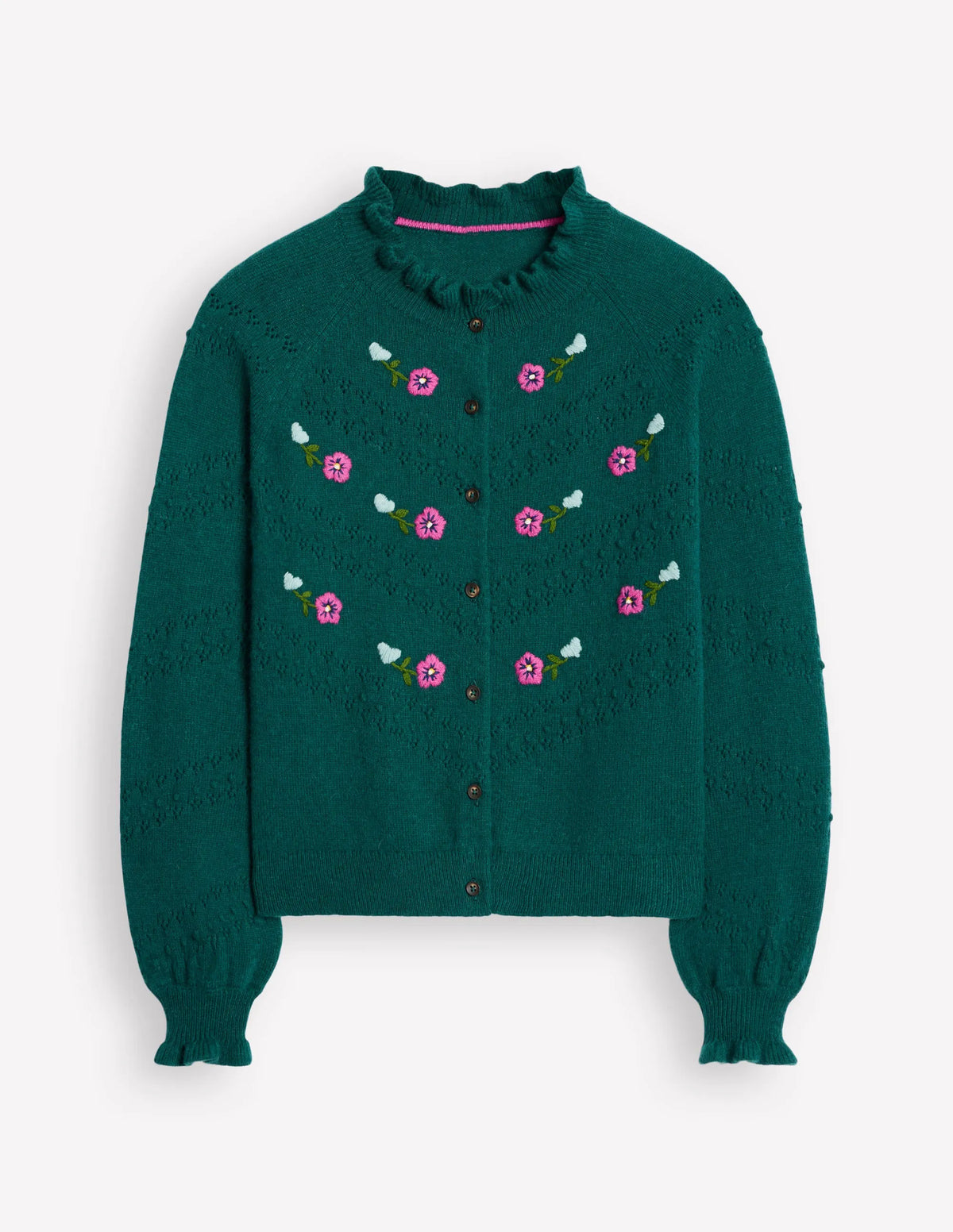 Fae Embroidered Cardigan-Glade Green