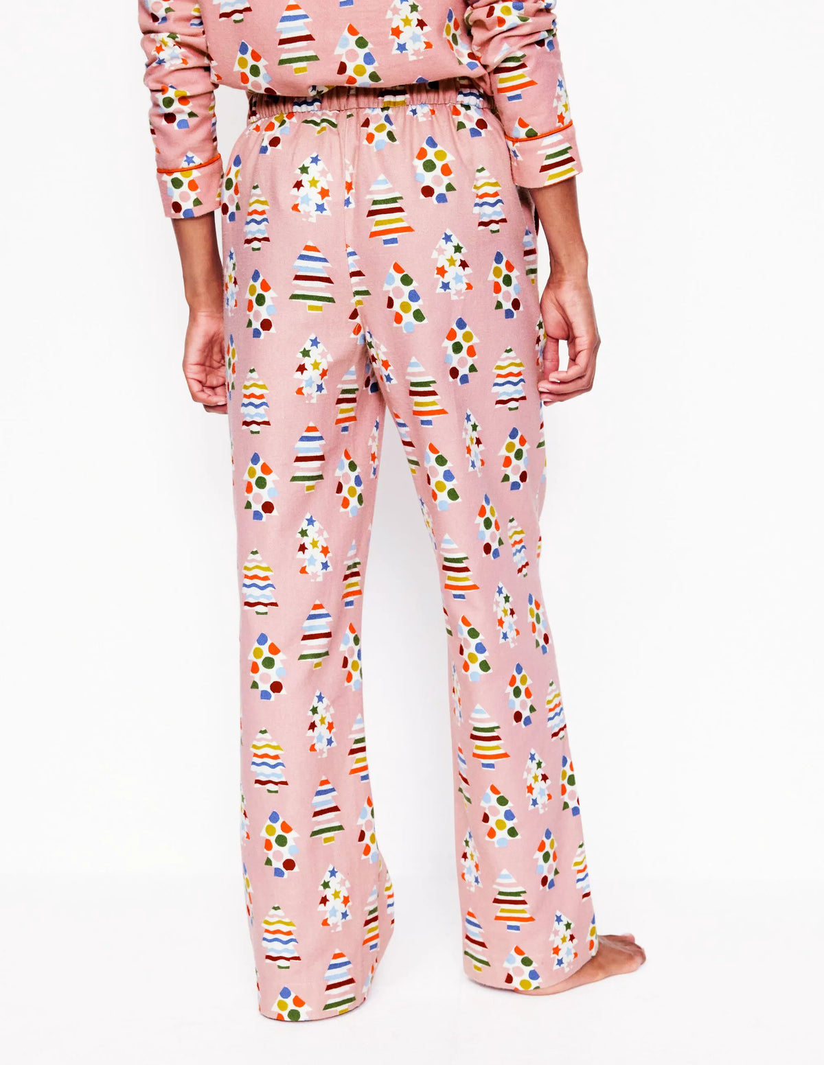 Brushed Cotton Pajama Pants-Quartz, Christmas Trees