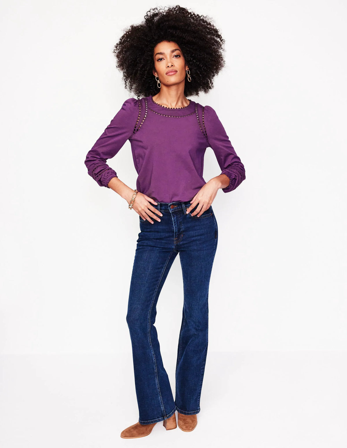 Mila Long Sleeve Top-Viola