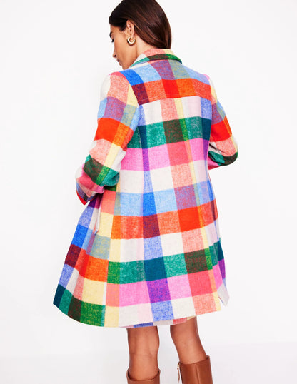 Lincoln Wool Check Coat-Multi Check