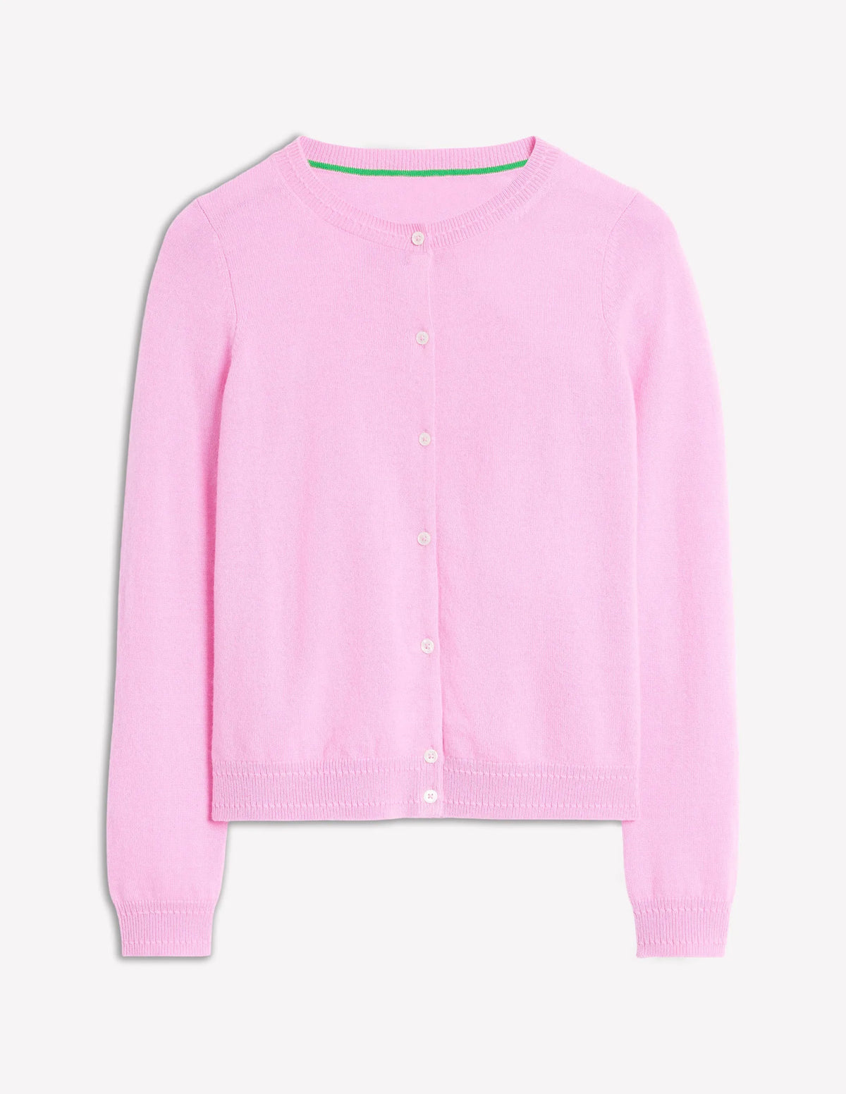 Eva Cashmere Crew Cardigan-Meadowsweet Pink