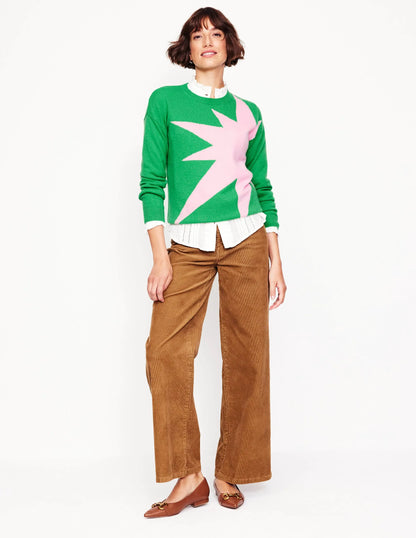 Lydia Cashmere Jumper-Bright Green, Boom