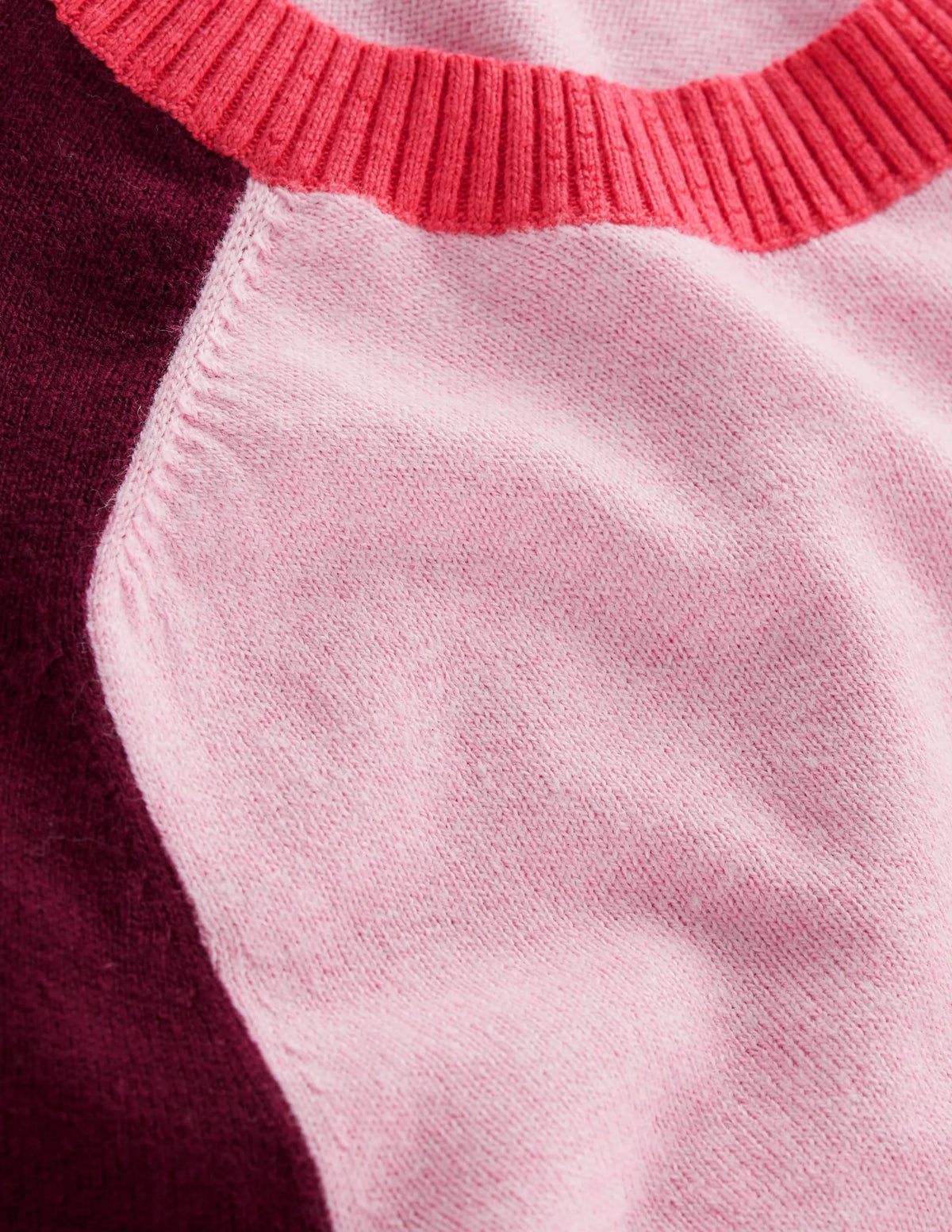 Meg Raglan Sleeve Sweater-Soft Pink, Colourblock