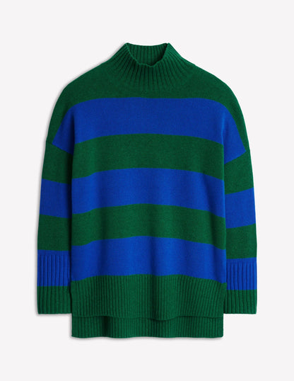 Jessica Oversized Jumper-Bavaria Green, Monarch Blue