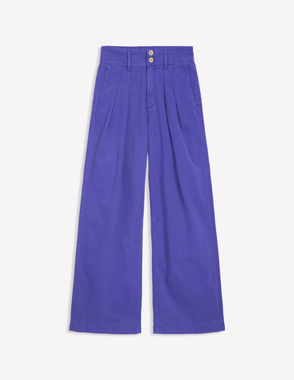 Brompton Wide Leg Trousers-Bright Blue