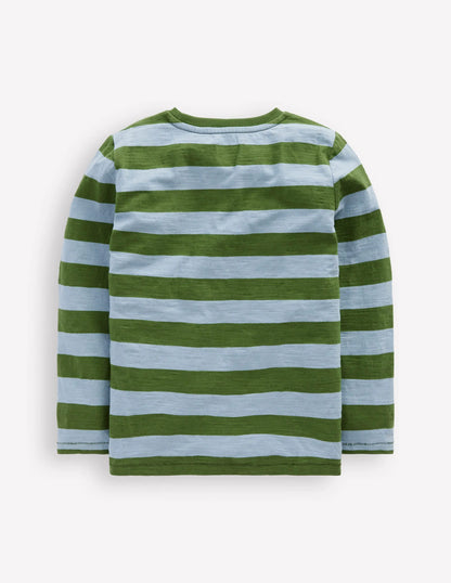 Everyday Long Sleeve T-Shirt-Glacier Blue/ Broccoli Green