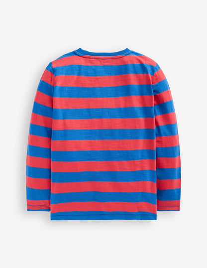 Everyday Long Sleeve T-Shirt-Kingfisher Blue/ Jam Red