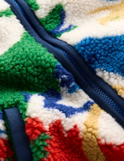 Cosy Borg Jacket-Multi Dinos