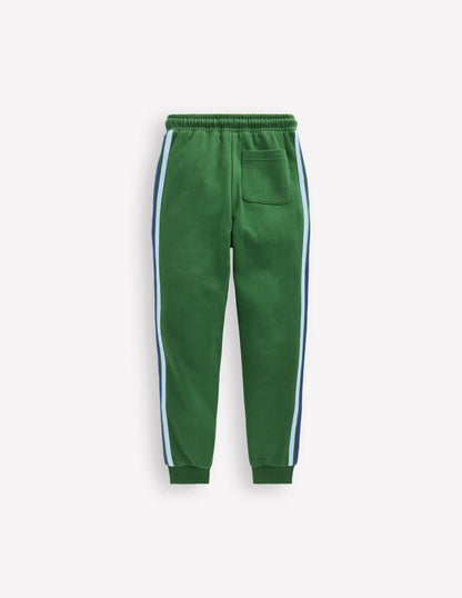 Rainbow Stripe Sweatpants-Pine Green