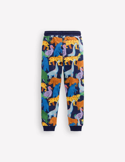 Printed Comfy Sweatpants-Prehistoric Animals