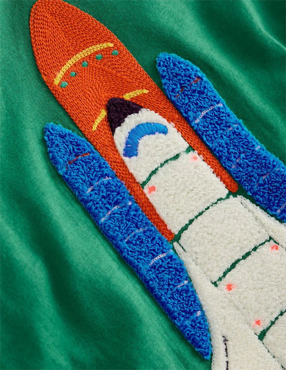 Short Sleeve Bouclé T-shirt-Shady Green Rocket