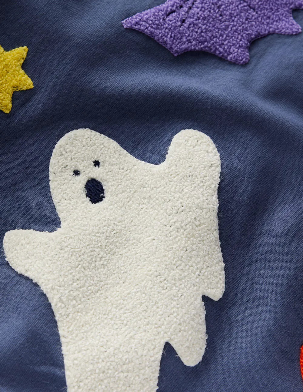 Long Sleeve Bouclé T-shirt-Robot Blue Halloween
