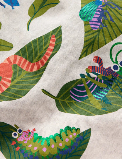 Long Sleeve Printed T-shirt-Oatmeal Bugs