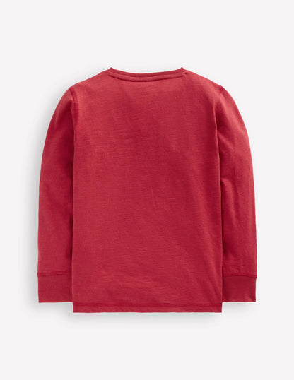 Everyday Henley T-shirt-Pomegranate red