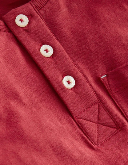 Everyday Henley T-shirt-Pomegranate red