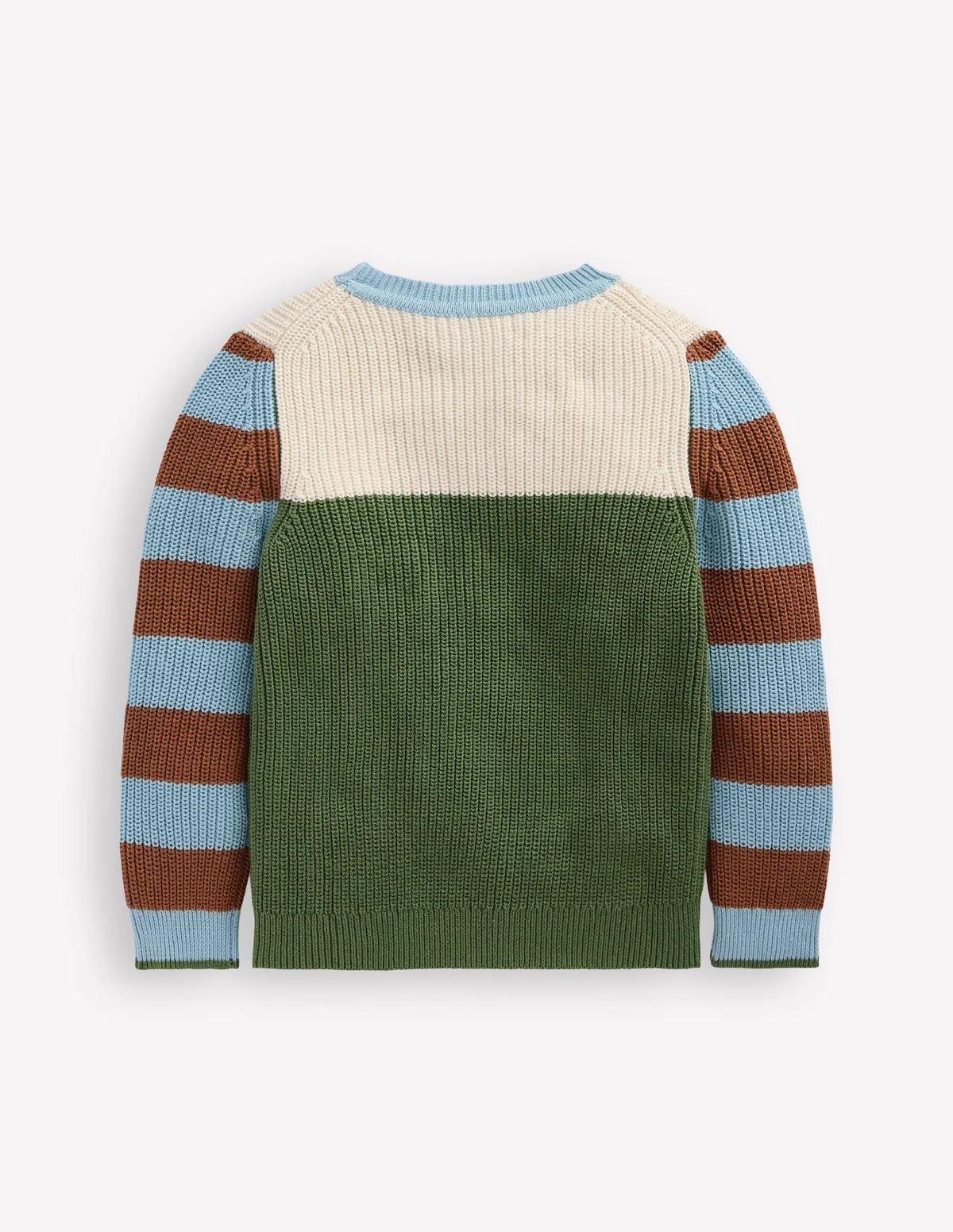 Everyday Cotton Sweater-Ecru Marl/Safari Green