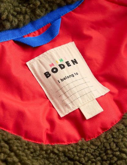 Borg Lined Anorak-Red