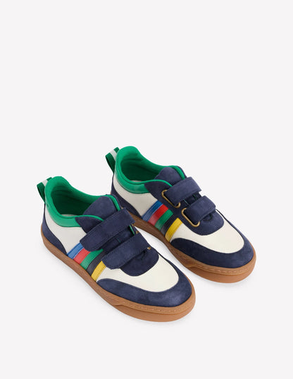 Colourblock Sneakers-Soft Ivory Multi Stripe