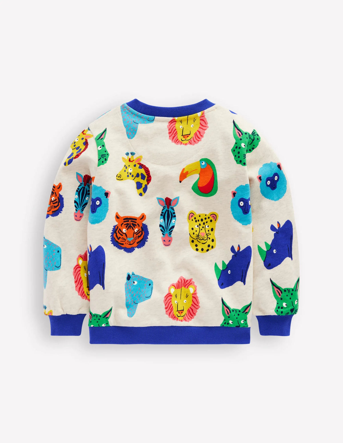 Printed Sweatshirt-Multi Animal Faces