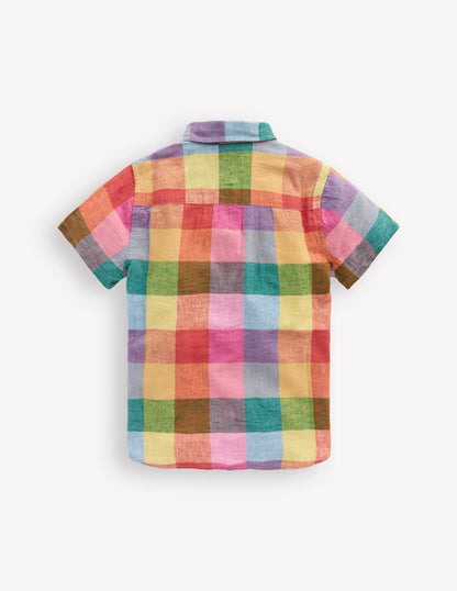 Cotton Linen Shirt-Multi Gingham