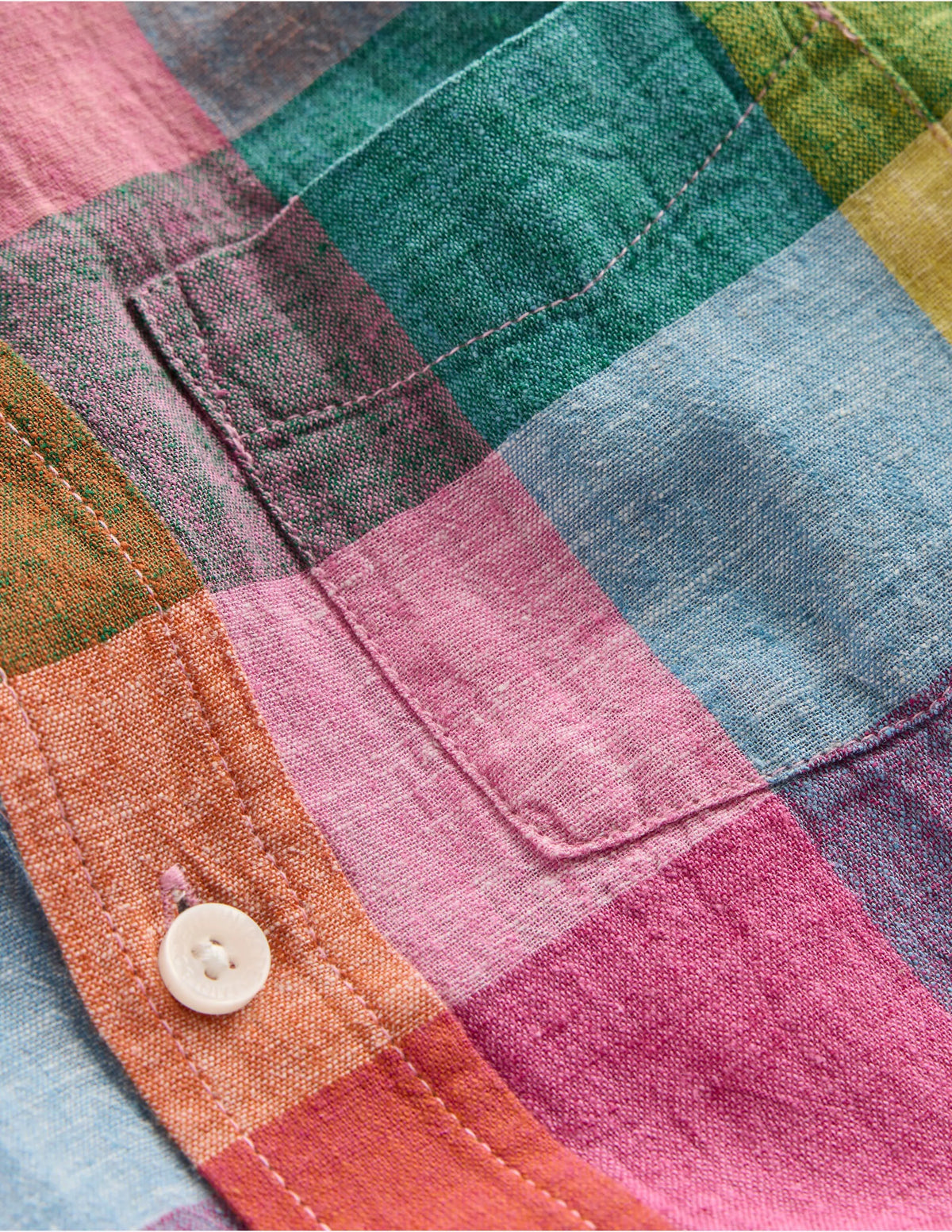 Cotton Linen Shirt-Multi Gingham