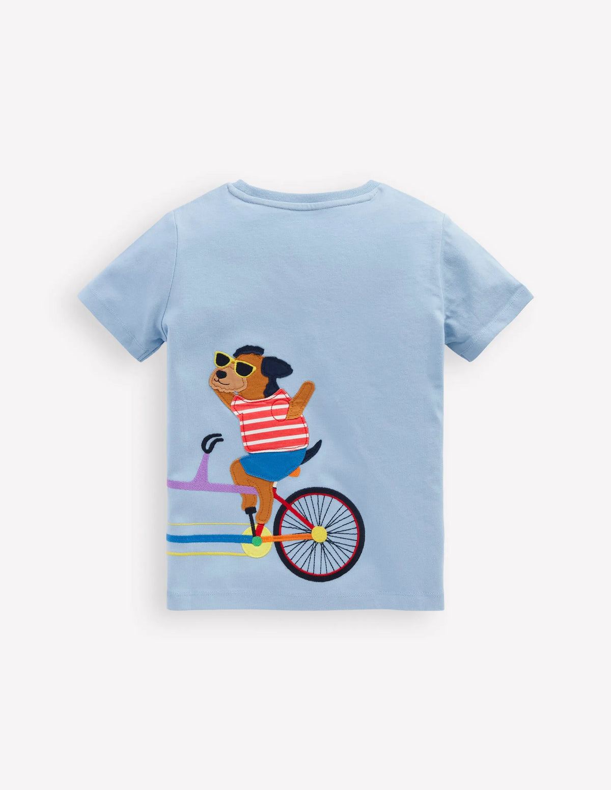 Fun Graphic T-shirt-Vintage Blue Dogs on a Bike