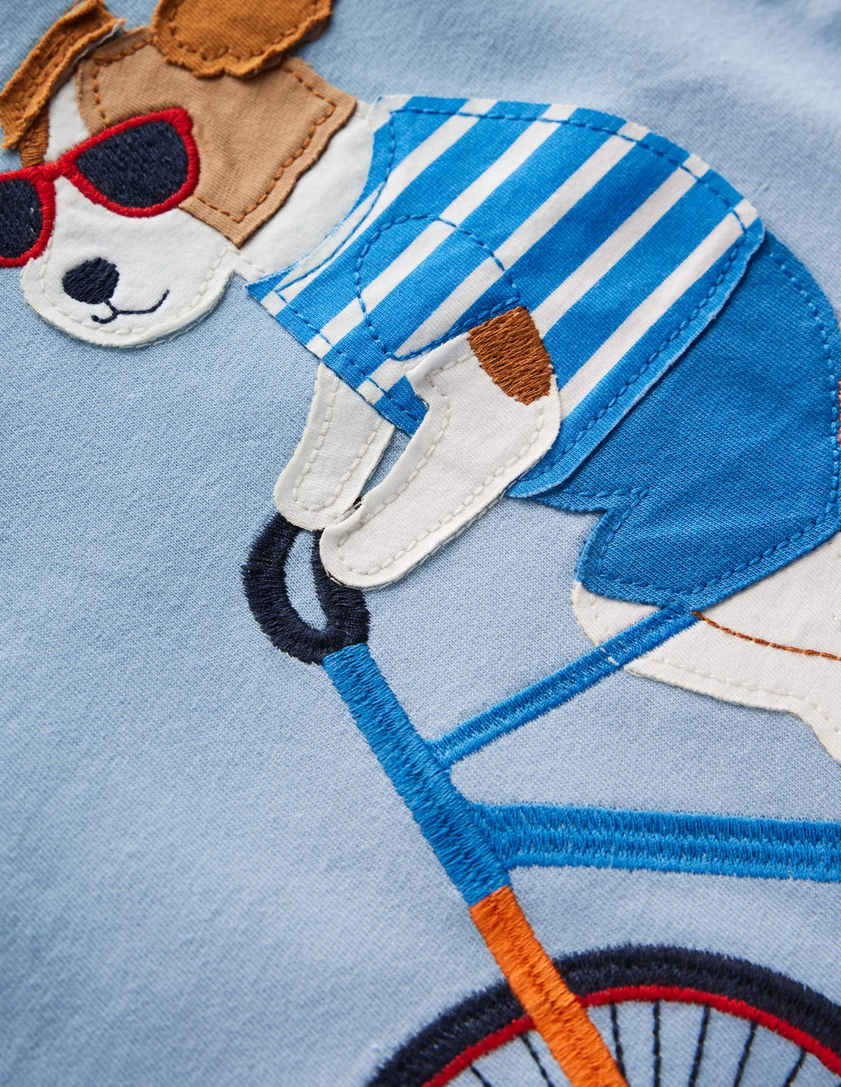 Fun Graphic T-shirt-Vintage Blue Dogs on a Bike