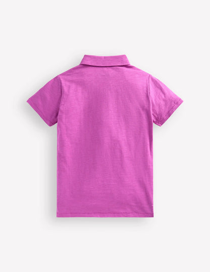 Slub Polo Shirt-Foxglove Purple