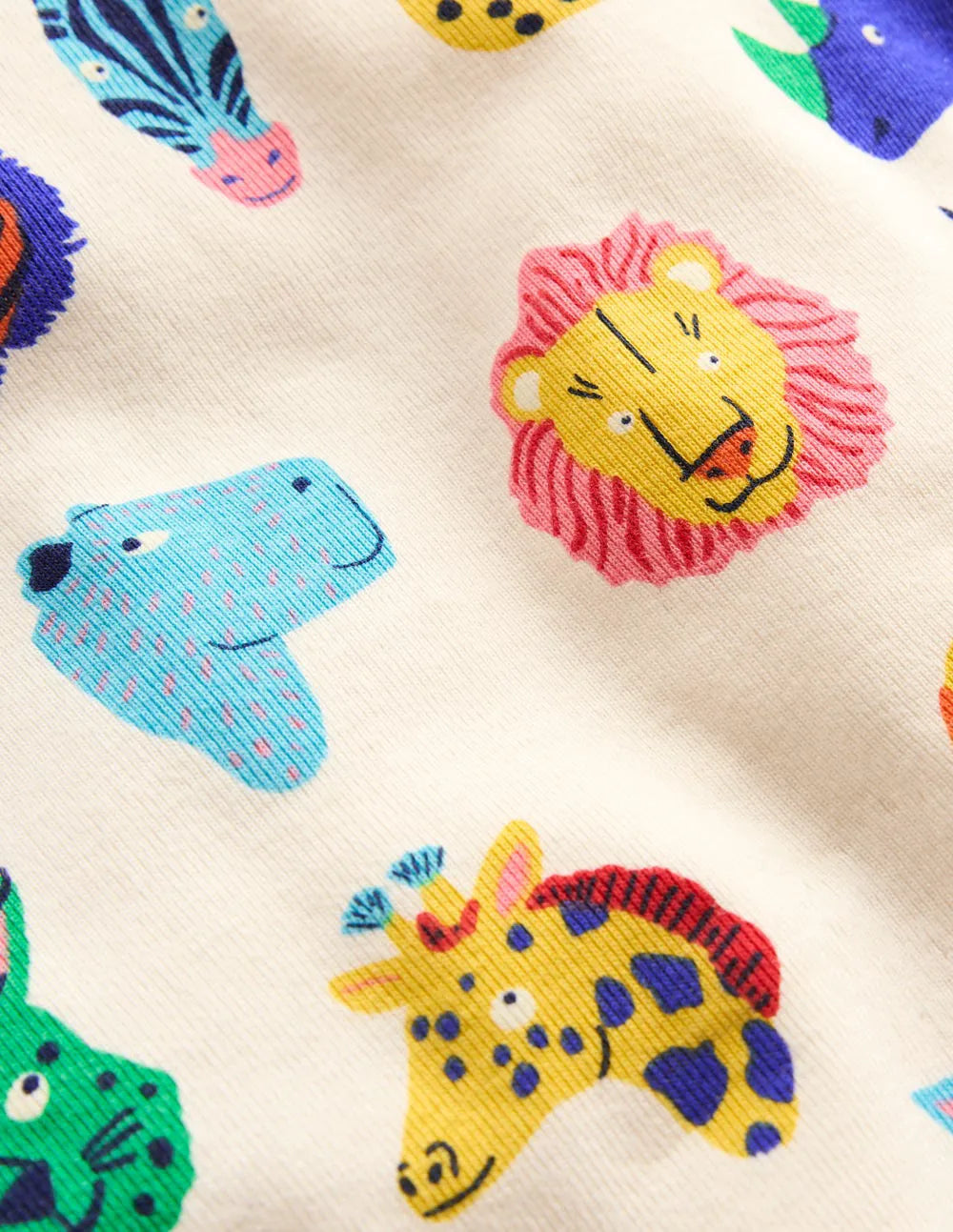 Snug Short John Glow Pyjamas-Multi Animal Faces