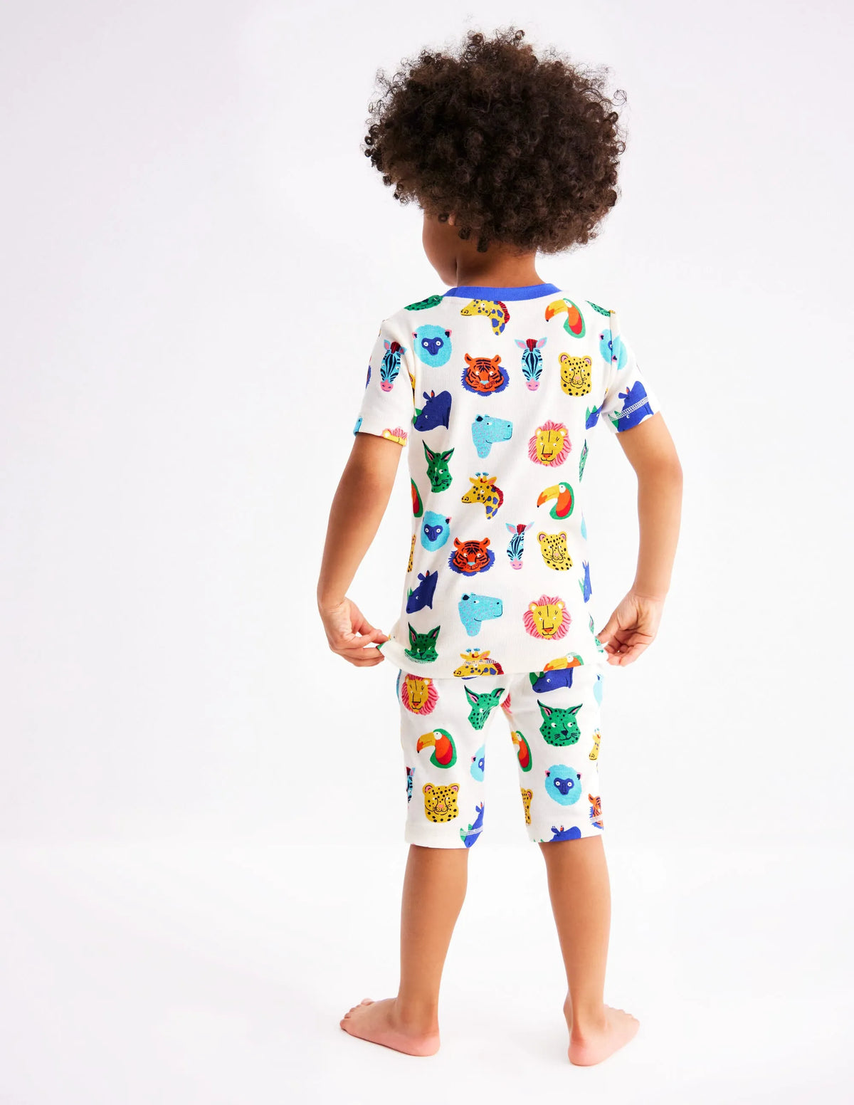 Snug Short John Glow Pyjamas-Multi Animal Faces