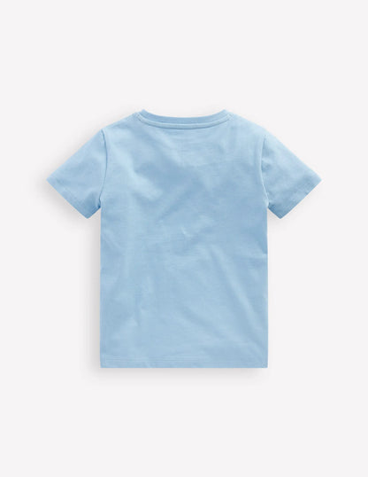 Lift-The-Flap T-shirt-Glacier Blue Fly Trap