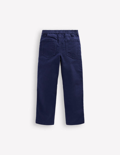 Pull-on Cotton Pants-Navy