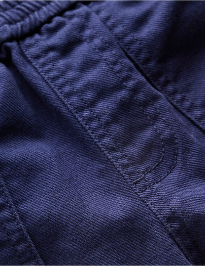 Pull-on Cotton Pants-Navy