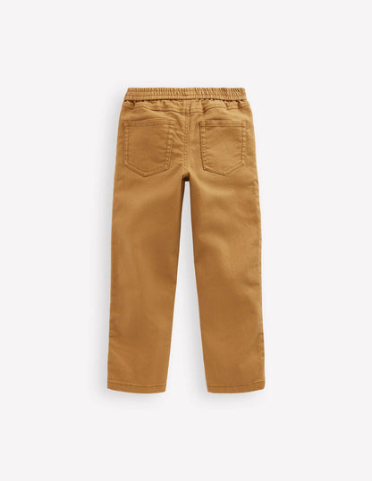 Pull-on Cotton Pants-Stone Grey