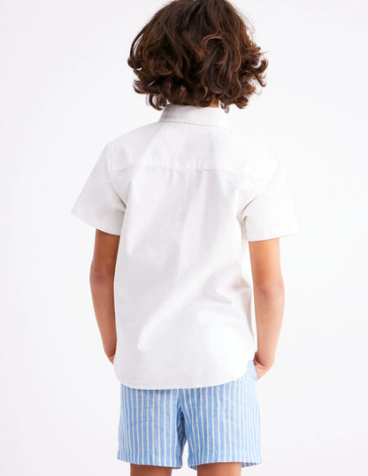 Fun Cotton Shirt-Campanula Jungle Embroidery