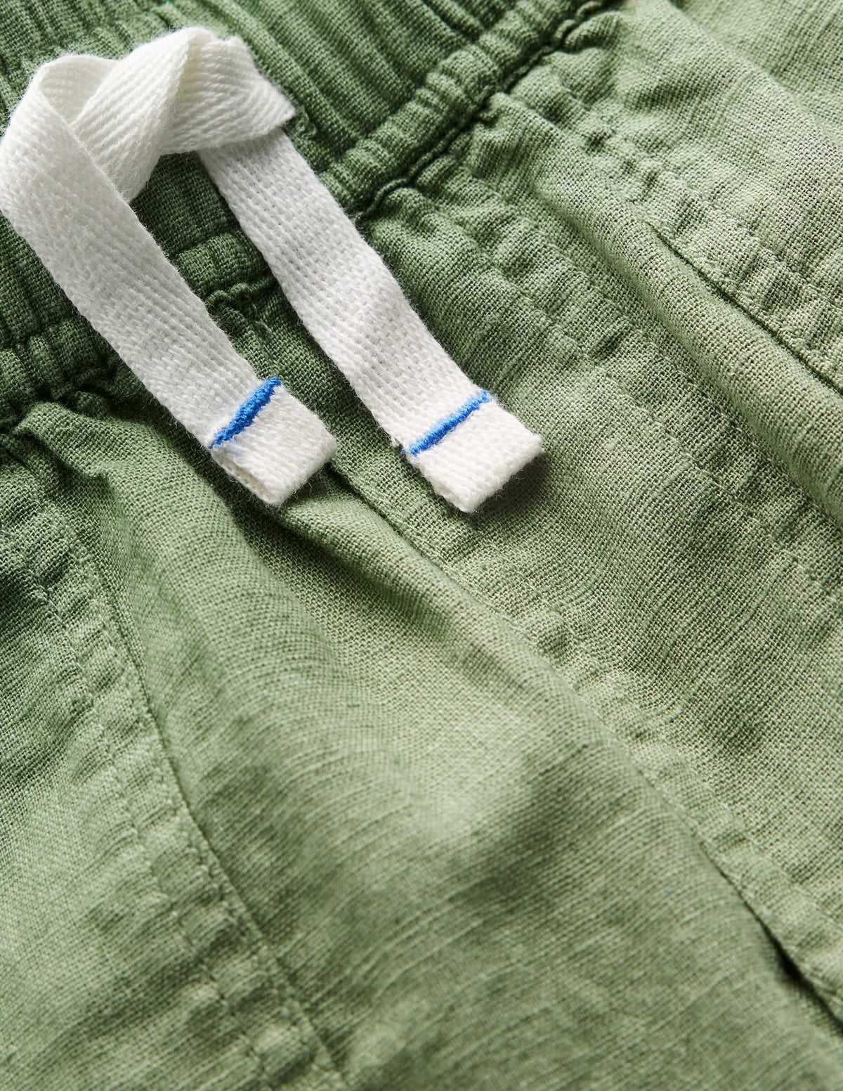 Cotton Linen Pull-On Pants-Newt Green